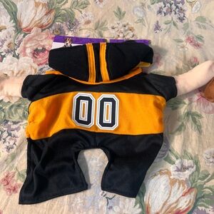 Mejuri Black and Orange Pet Hoodie with '00' Number